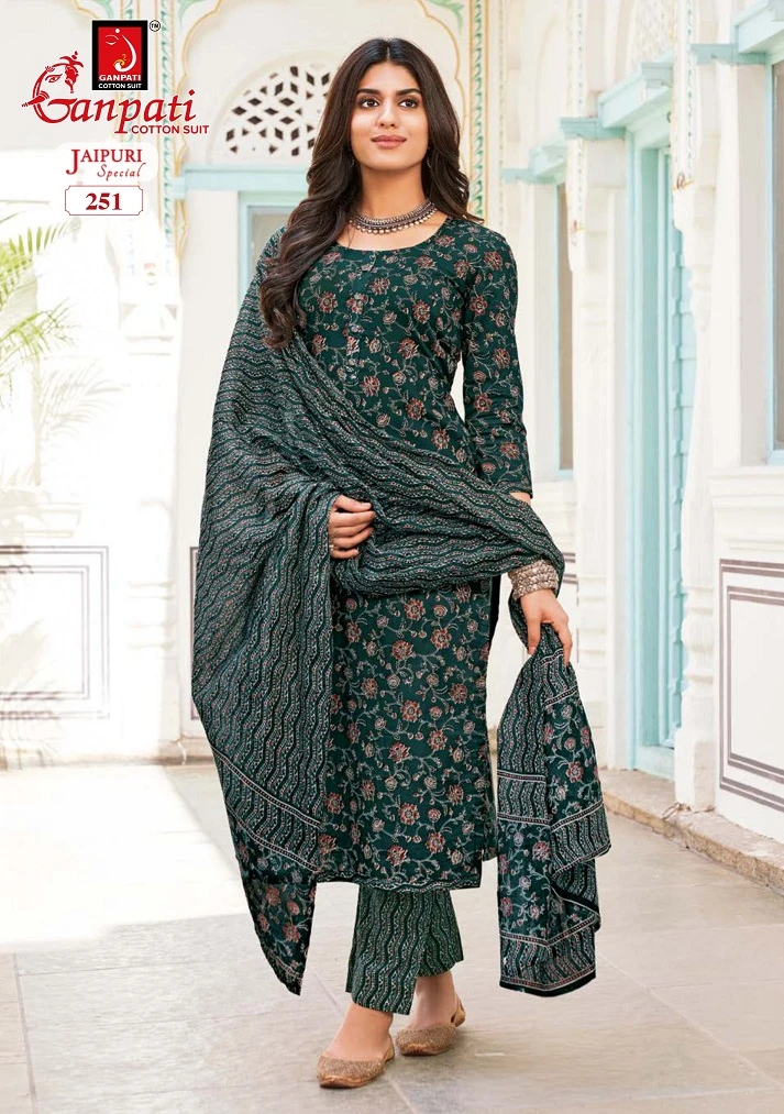 Ganpati Jaipuri Special Vol 11 Cotton Wholesale Salwar Suit Catalog — Wholesale Salwar Suits, Ganpati wholesale from Surat - Gallery Image 15
